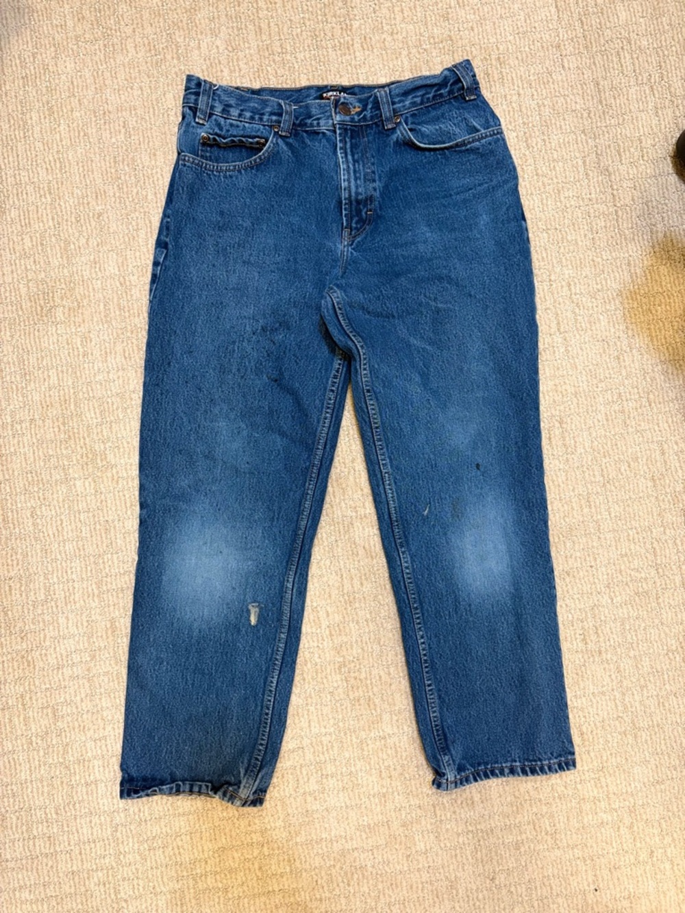 Kirkland Signature Men's Dark Blue Relaxed Jeans